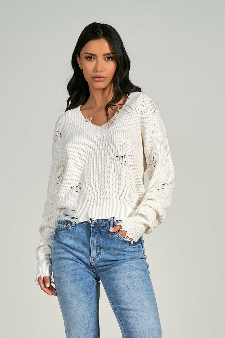 Clothing * | Erie Distressed Sweater Discount Online