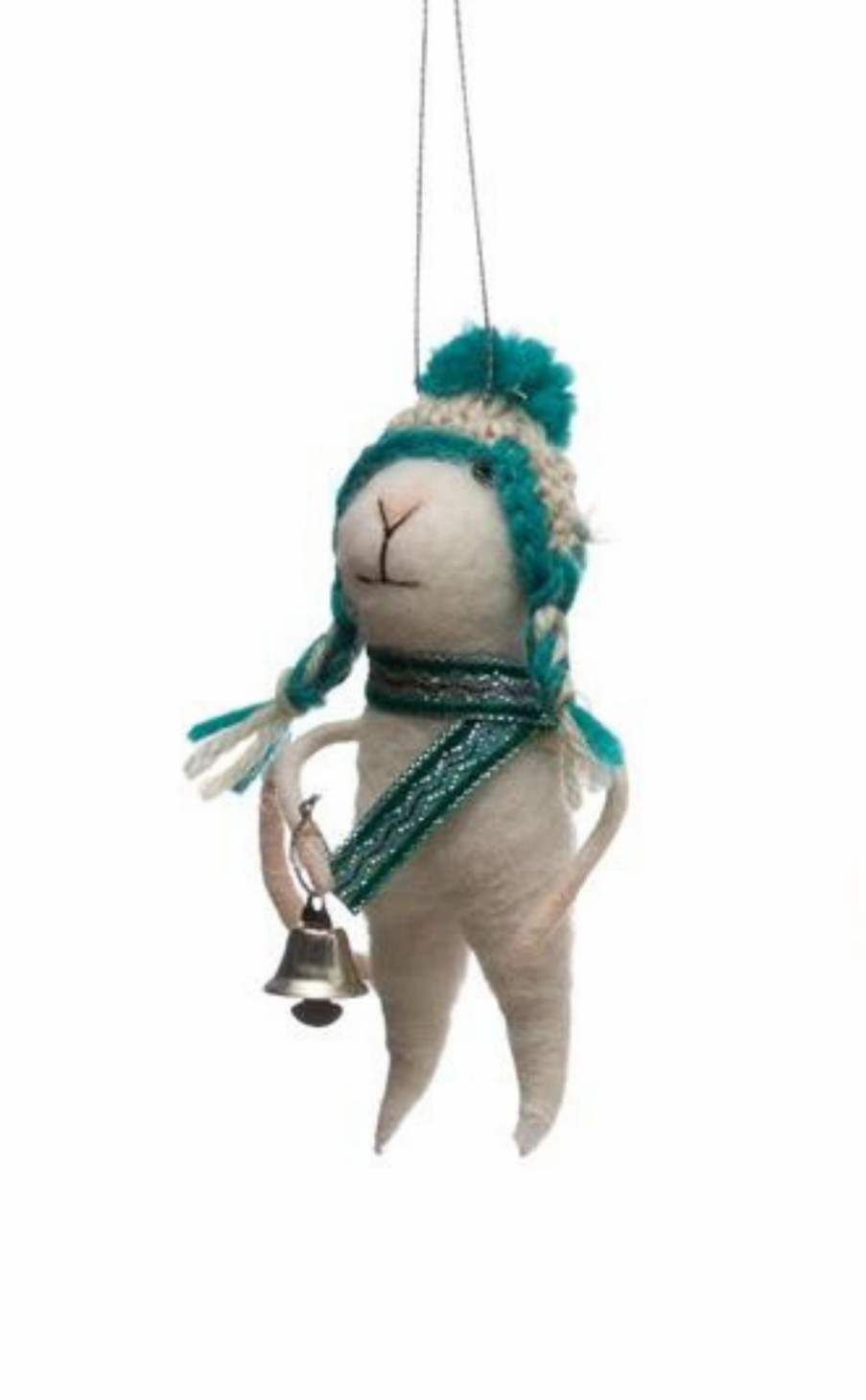 Accessories * | Wool Felt Mouse Ornament With Winter Hat Excellent Quality