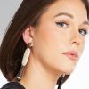 Accessories * | Hand-Carved Bone Ellipse And Pendant Earring Lower Price