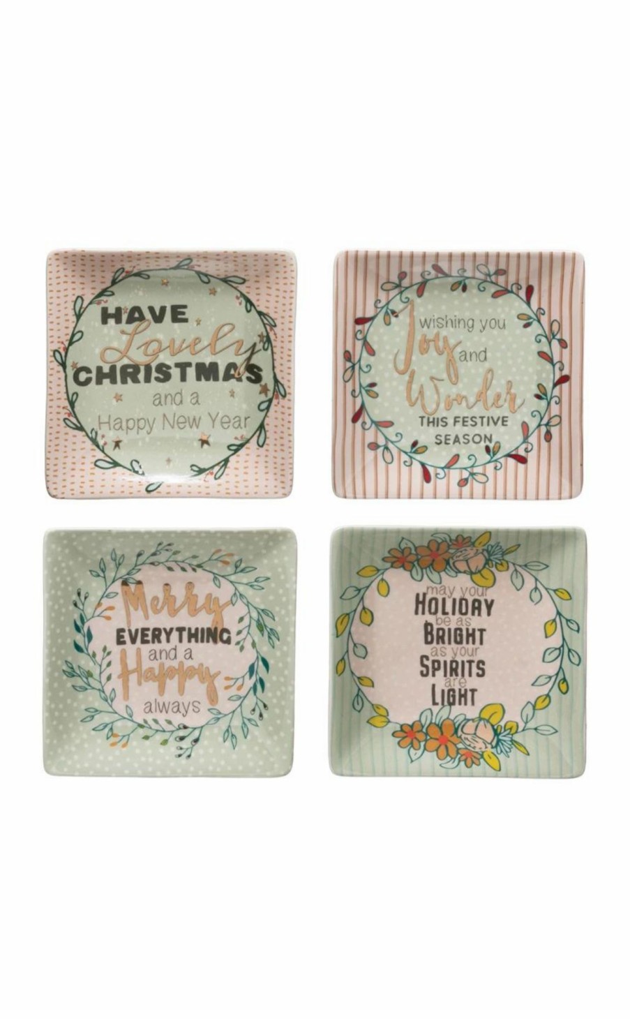 Accessories * | Vintage Inspired Stoneware Holiday Plates Lower Price