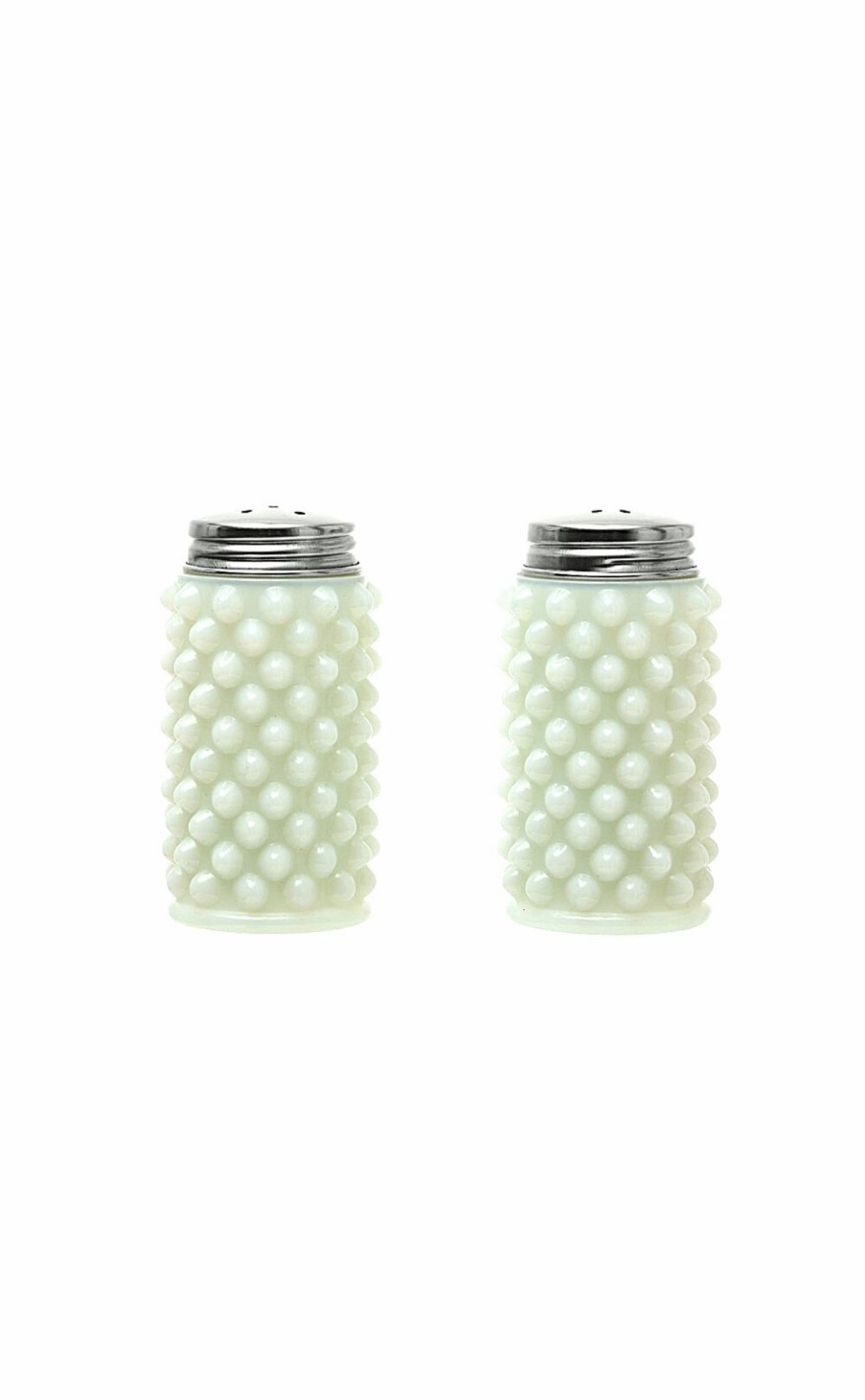 Accessories * | Milk Glass Hobnail Salt And Pepper Shaker Set Best Sale