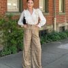 Clothing * | Philo Wide Leg Plaid Pants Top Sell