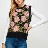 Clothing * | Floral Jacquard Sweater Vest Hot Sell