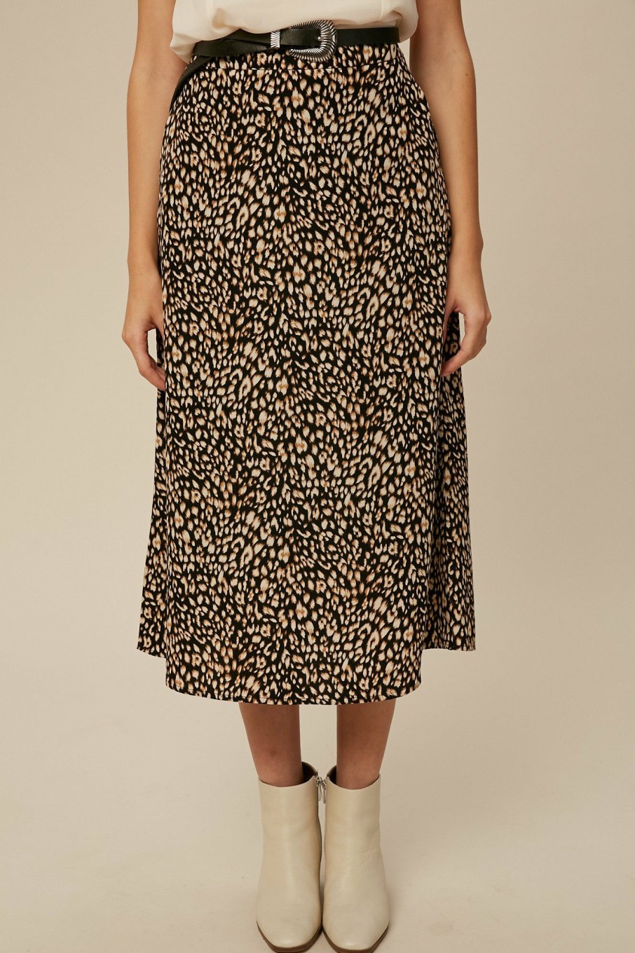 Clothing * | Animal Print A-Line Midi Skirt Special Offers