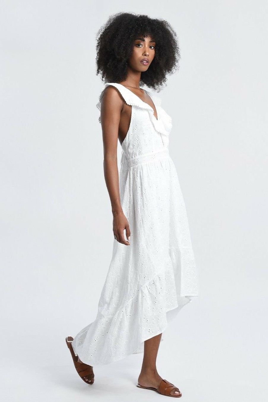 Clothing * | Eyelet High-Low Dress Official