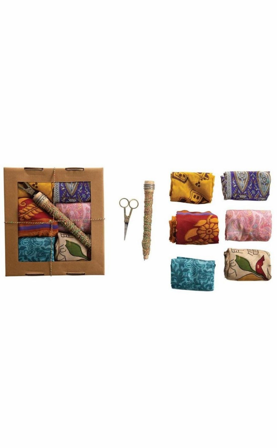 Accessories * | Vintage Silk Sari Gift Wrapping Kit Discount Online