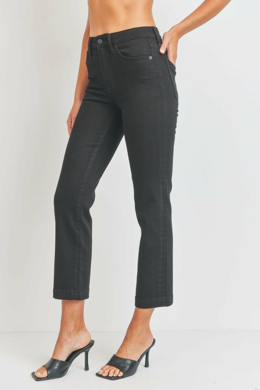 Clothing * | Just Usa Classic Relaxed Straight Jeans In Black Lower Price