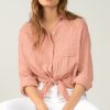 Clothing * | Gauze Button Down Shirt Sale Online