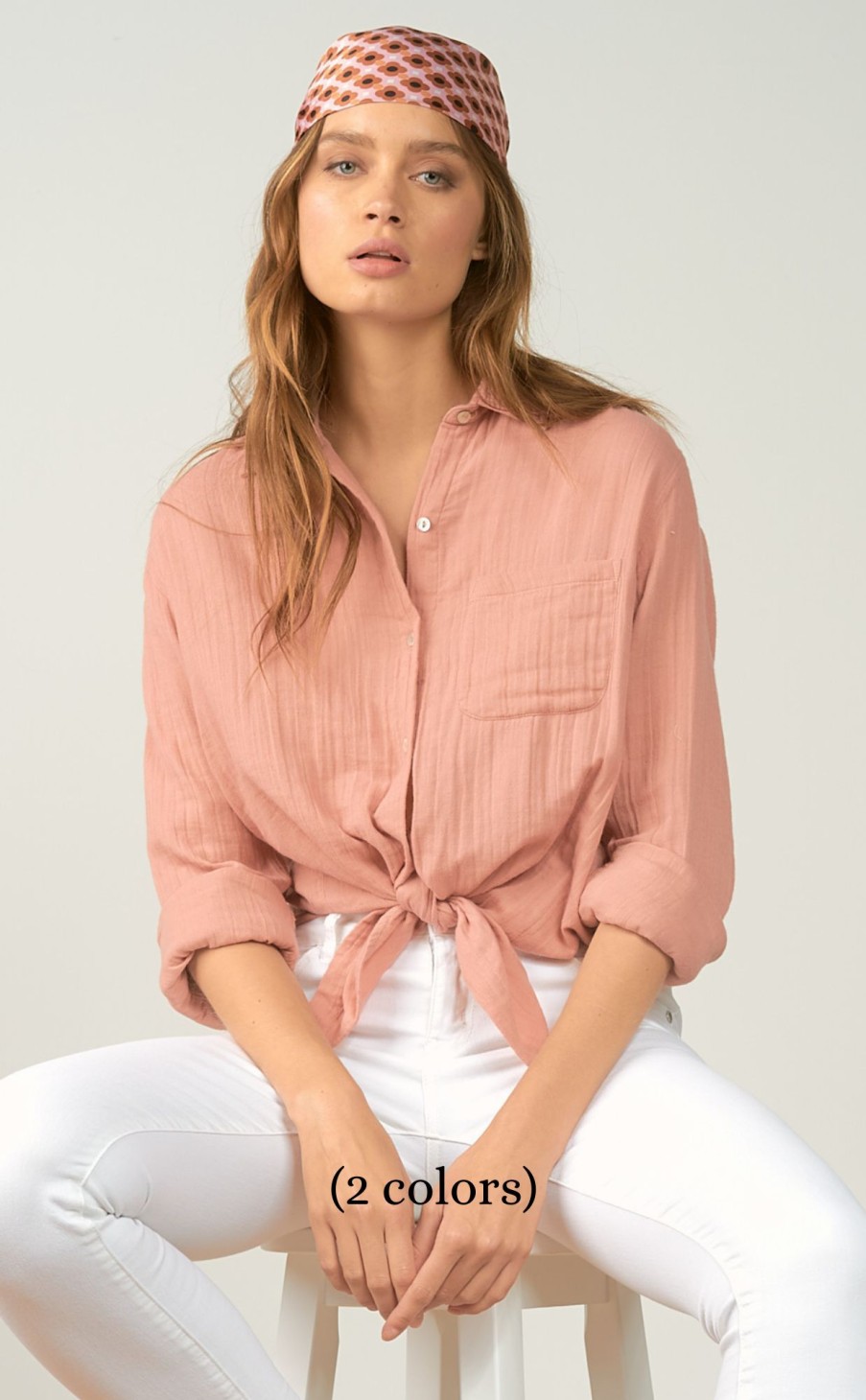 Clothing * | Gauze Button Down Shirt Sale Online