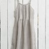 Clothing * | Linen Stripe Midi Dress Best Quality