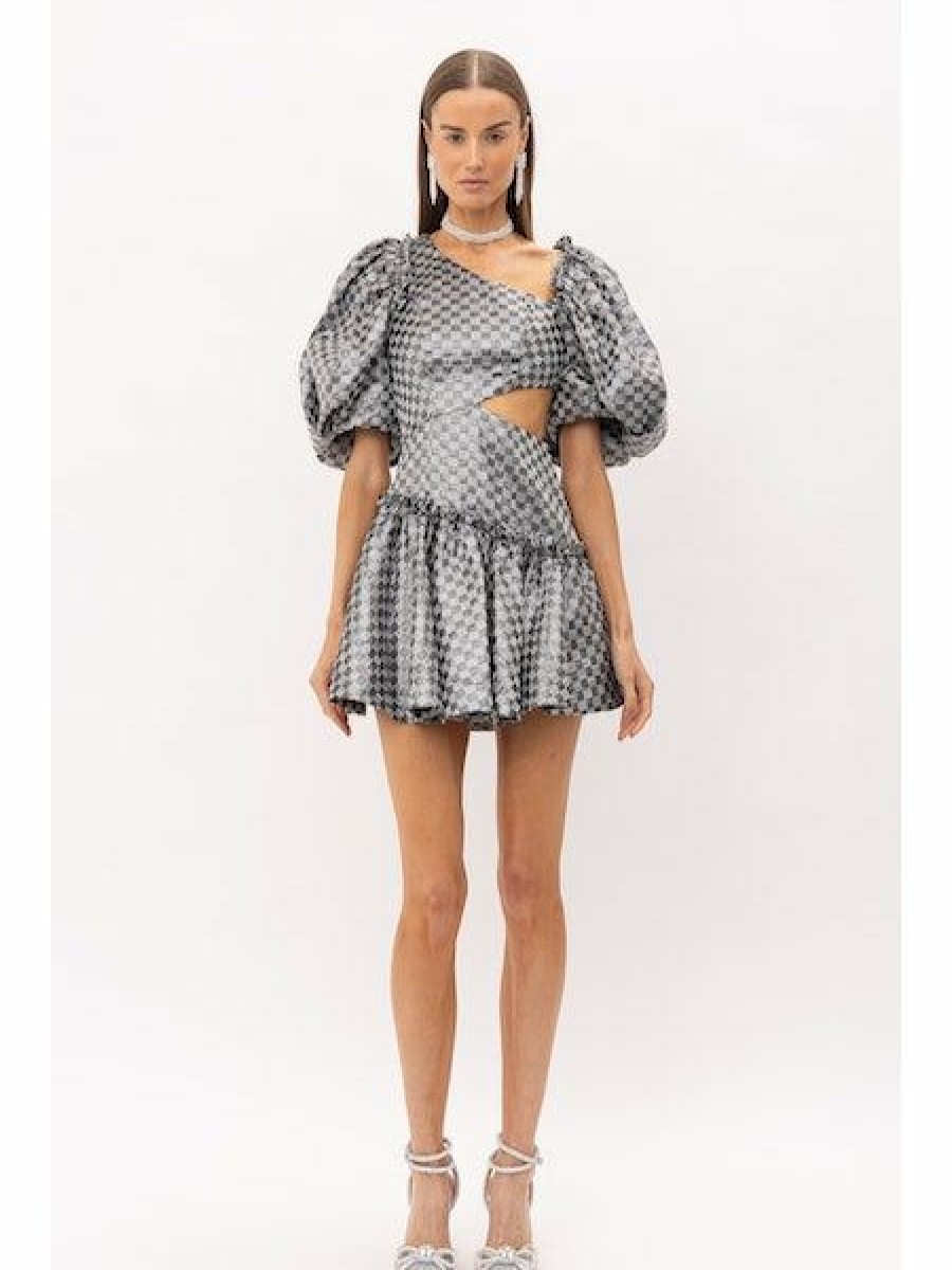 Clothing * | Claire Checkered Jacquard Mini Dress Quality Guarantee