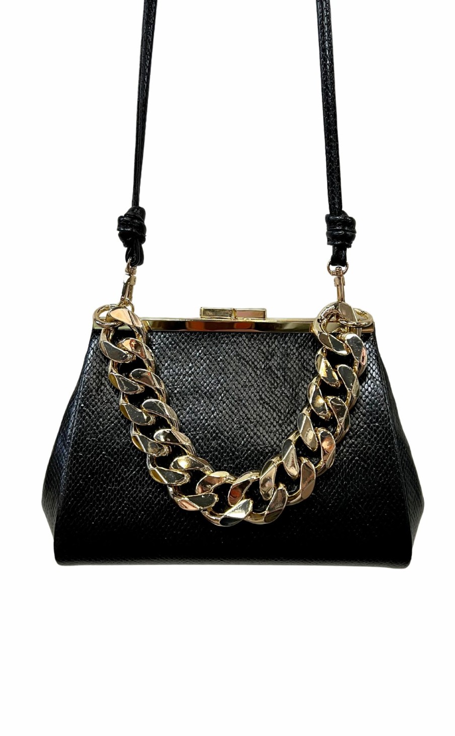 Accessories * | Lizard Frame Purse With Chunky Chain Handle Best Sale