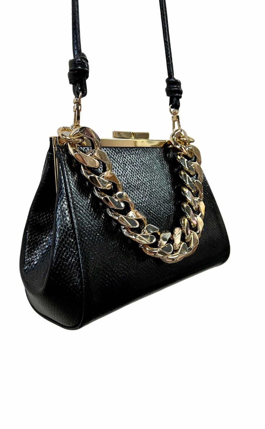 Accessories * | Lizard Frame Purse With Chunky Chain Handle Best Sale