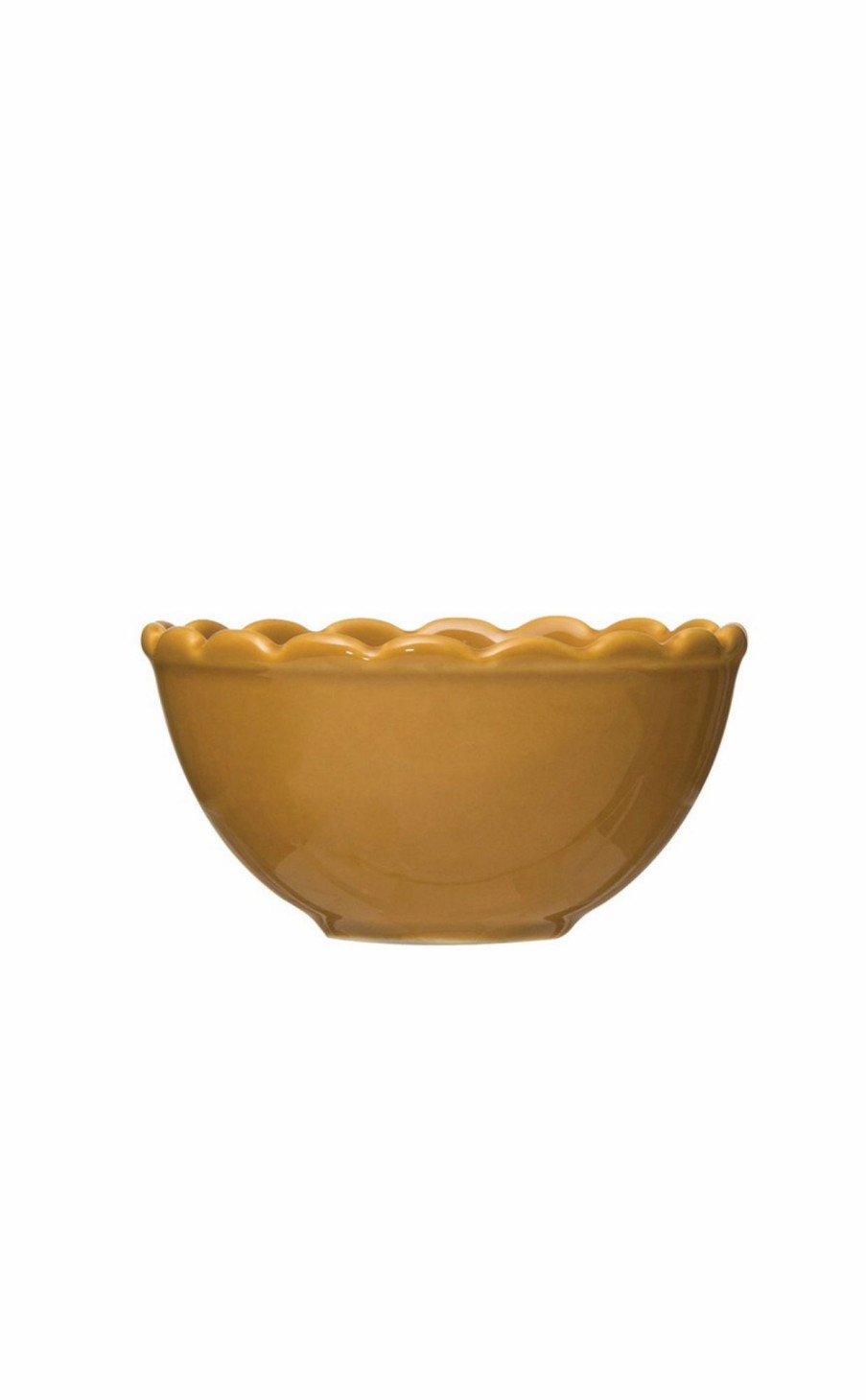 Accessories * | Scalloped Mustard Bowl Sells Cheap