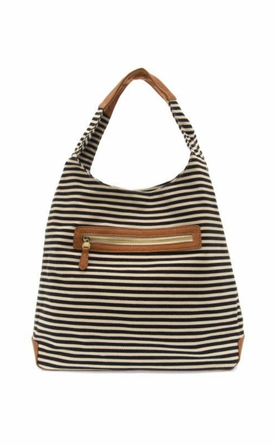 Accessories * | April Canvas Hobo Bag Cheaper Black & White Stripe