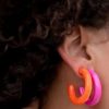 Accessories * | Marbled Hoop Resin Earrings Lower Price