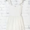 Clothing * | White Cotton Eyelet Mini Dress Hot Sell