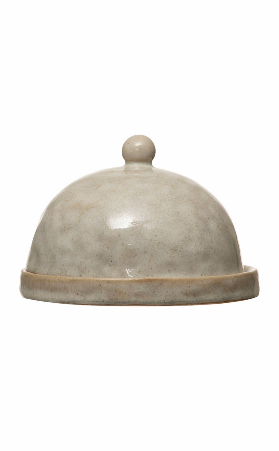 Accessories * | Round Stoneware Butter Dish Best Quality