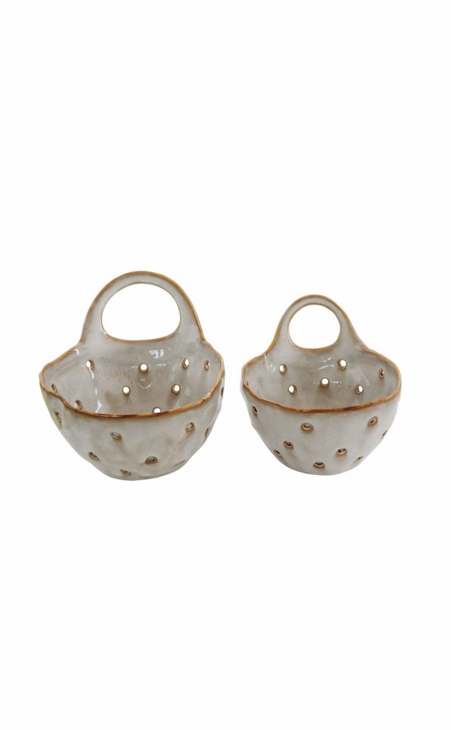 Accessories * | Reactive Glaze Stoneware Colanders Hot Sell