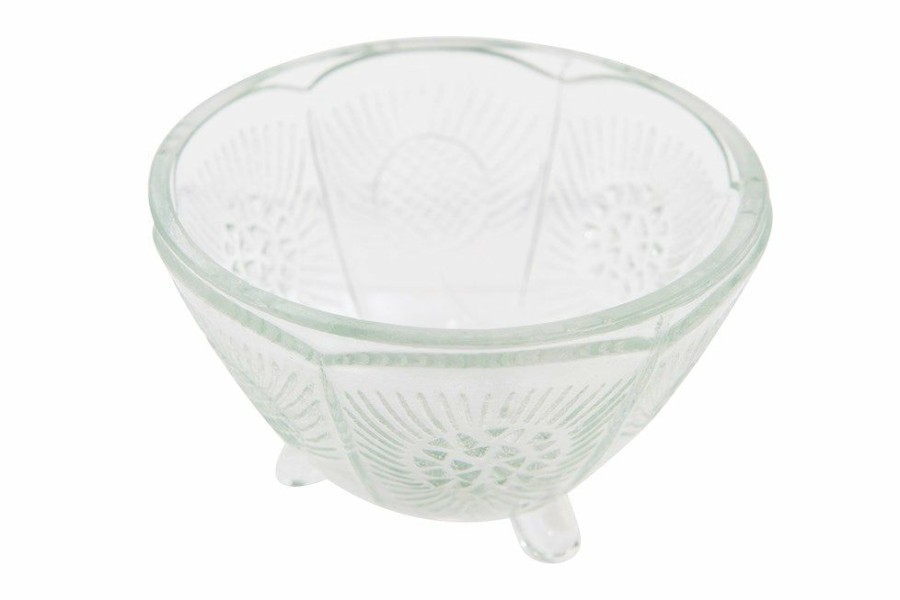 Accessories * | Footed Pressed Glass Bowl Popular