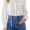 Clothing * | Eyelet Scallop Detail Shirt Lower Price