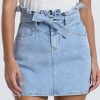 Clothing * | Paper Bag Denim Skirt Lower Price