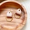 Accessories * | Leather Wrapped Hexagon Dangle Earrings Special Offers