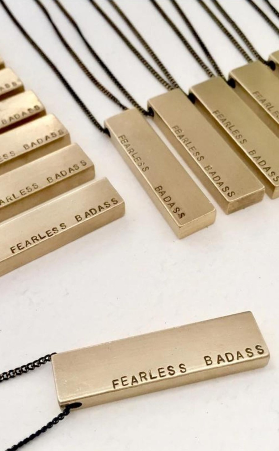 Accessories * | Fearless Badass Brass Bar Necklace Sale