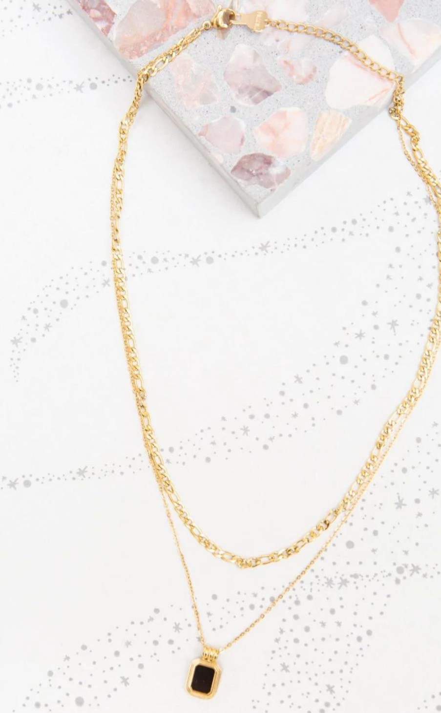 Accessories * | Robyn Layered Onyx Necklace Sale Online