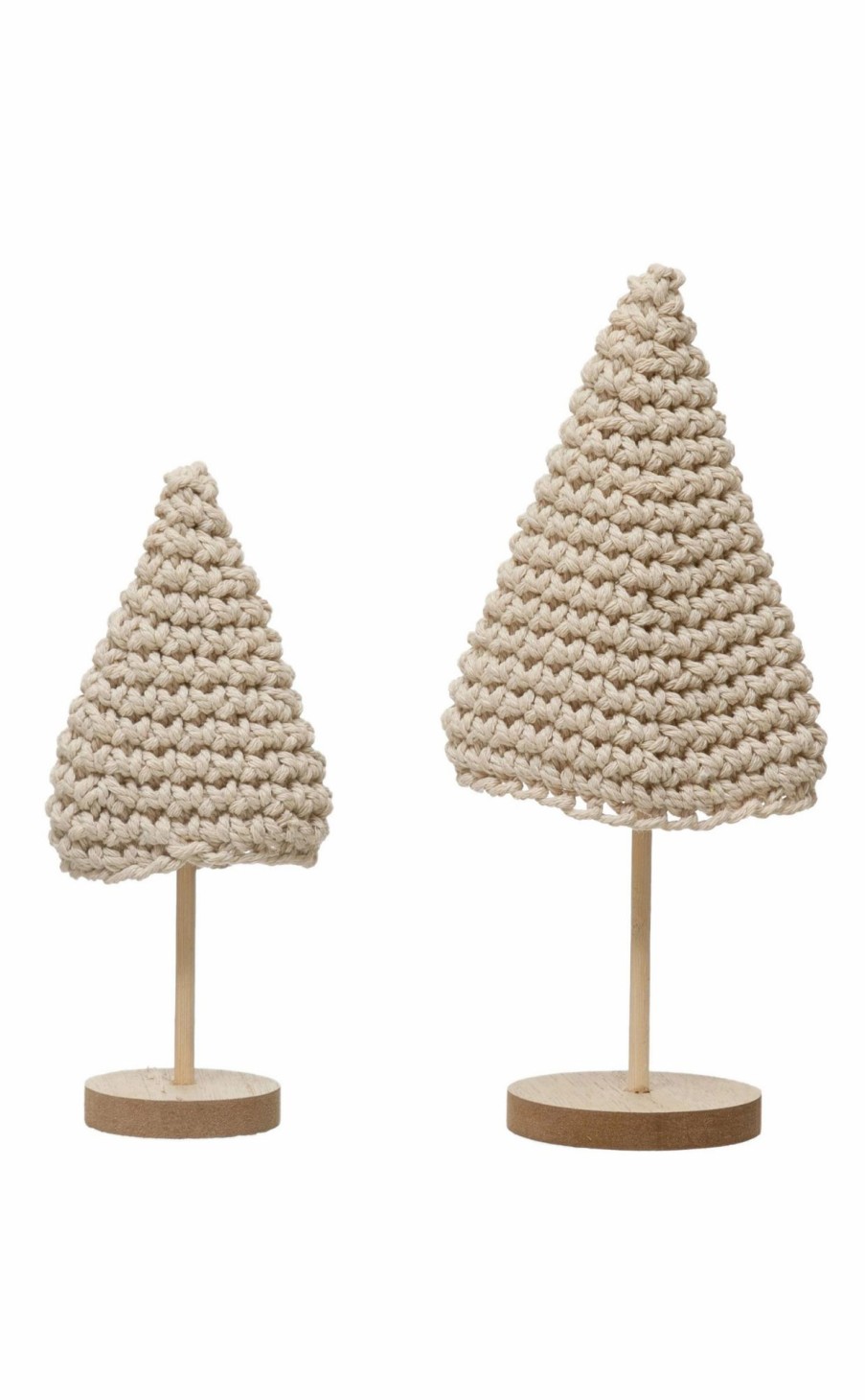 Accessories * | Cotton Crochet Trees, Set Of 2 Quality Guarantee