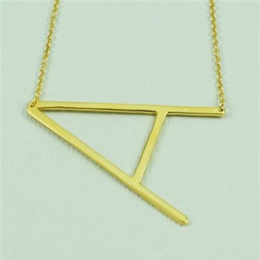 Accessories * | Large Sideways Initial Necklace Official