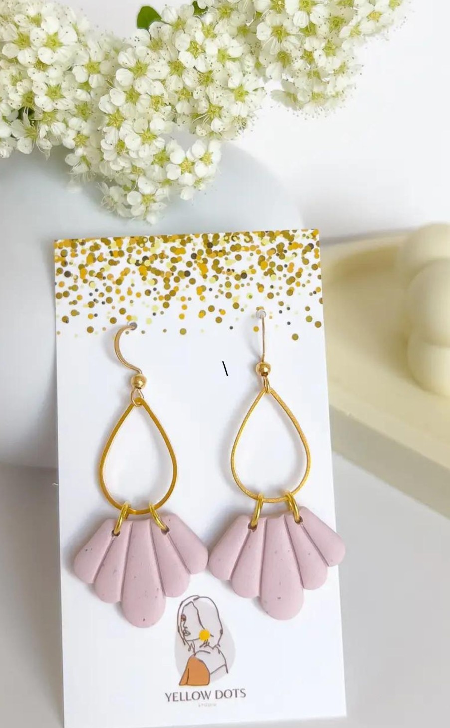 Accessories * | Lexi Dangle Earrings In Polymer Clay Discount Online Light Pink