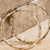 Accessories * | Matte Hammered Hoop Earrings Quality Guarantee