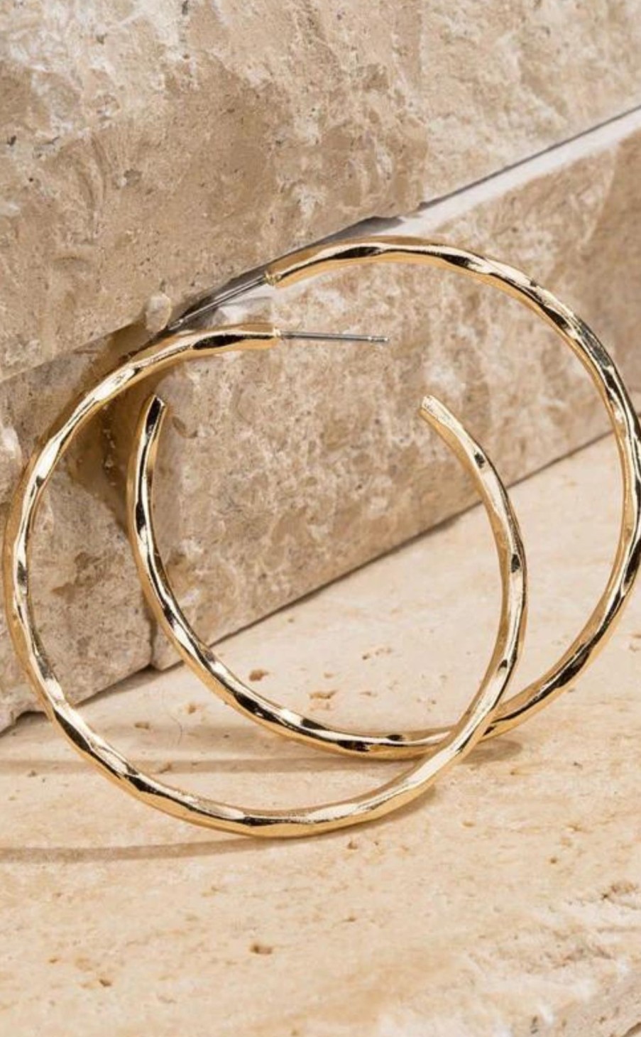 Accessories * | Matte Hammered Hoop Earrings Quality Guarantee