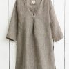 Clothing * | Linen Pinstripe Tunic Dress Classical