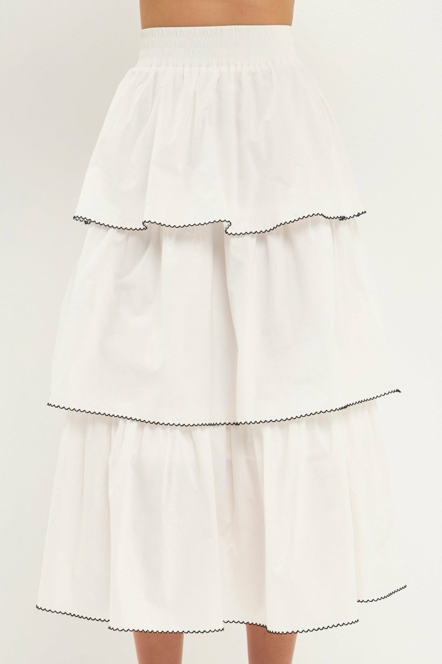 Clothing * | Tiered Midi Skirt Reasonable Price