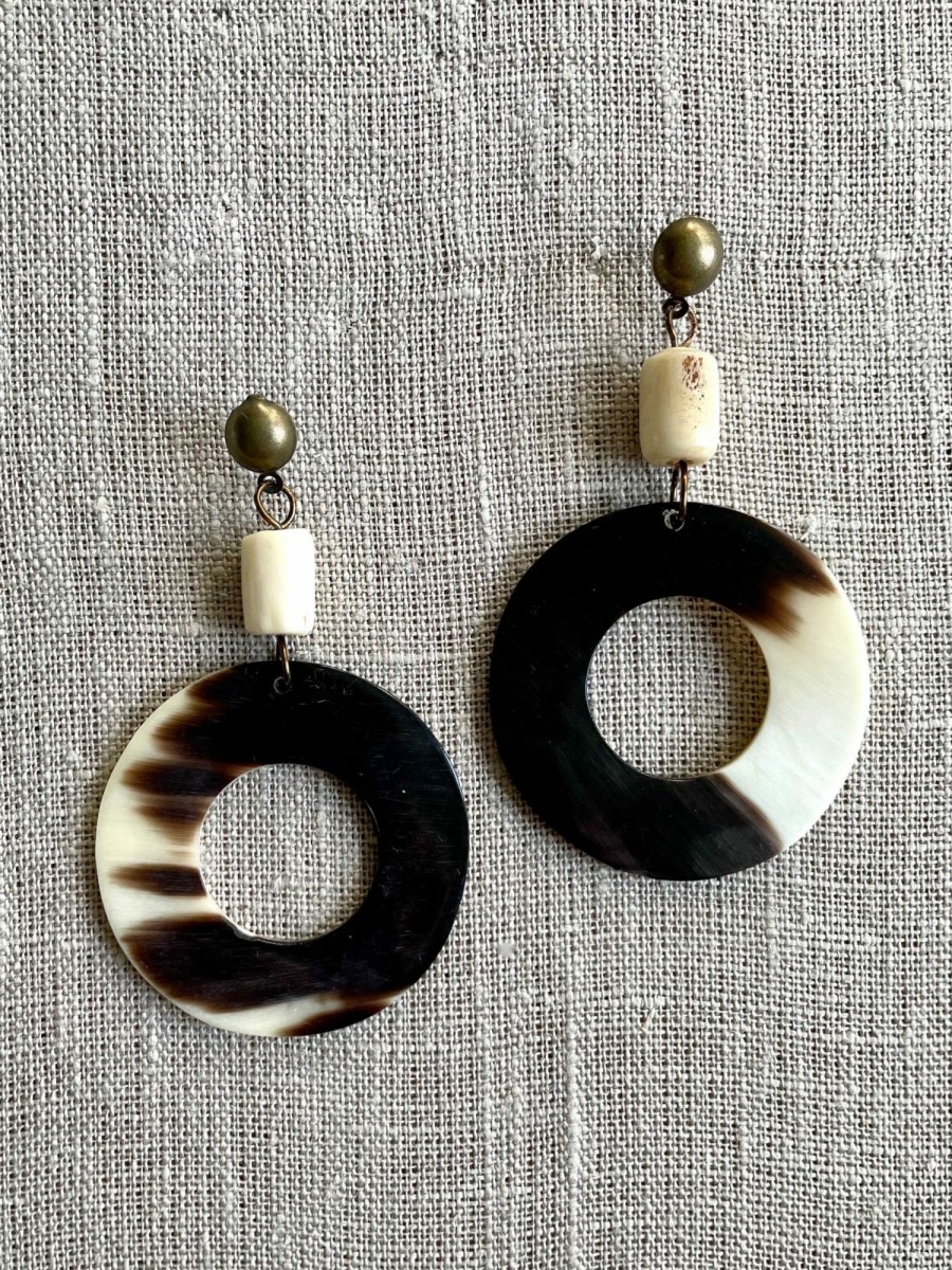 Accessories * | Natural Horn Hoop Earring Sale Online