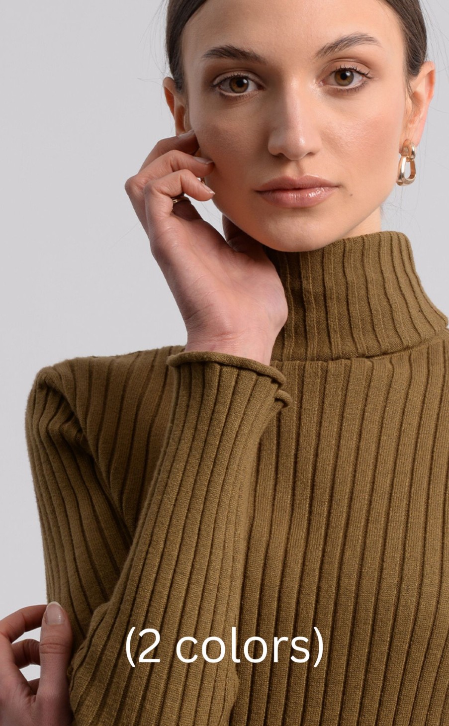 Clothing * | Ribbed Turtleneck Sweater Hot Sell