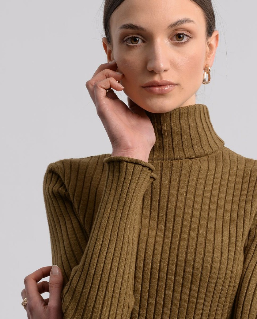 Clothing * | Ribbed Turtleneck Sweater Hot Sell