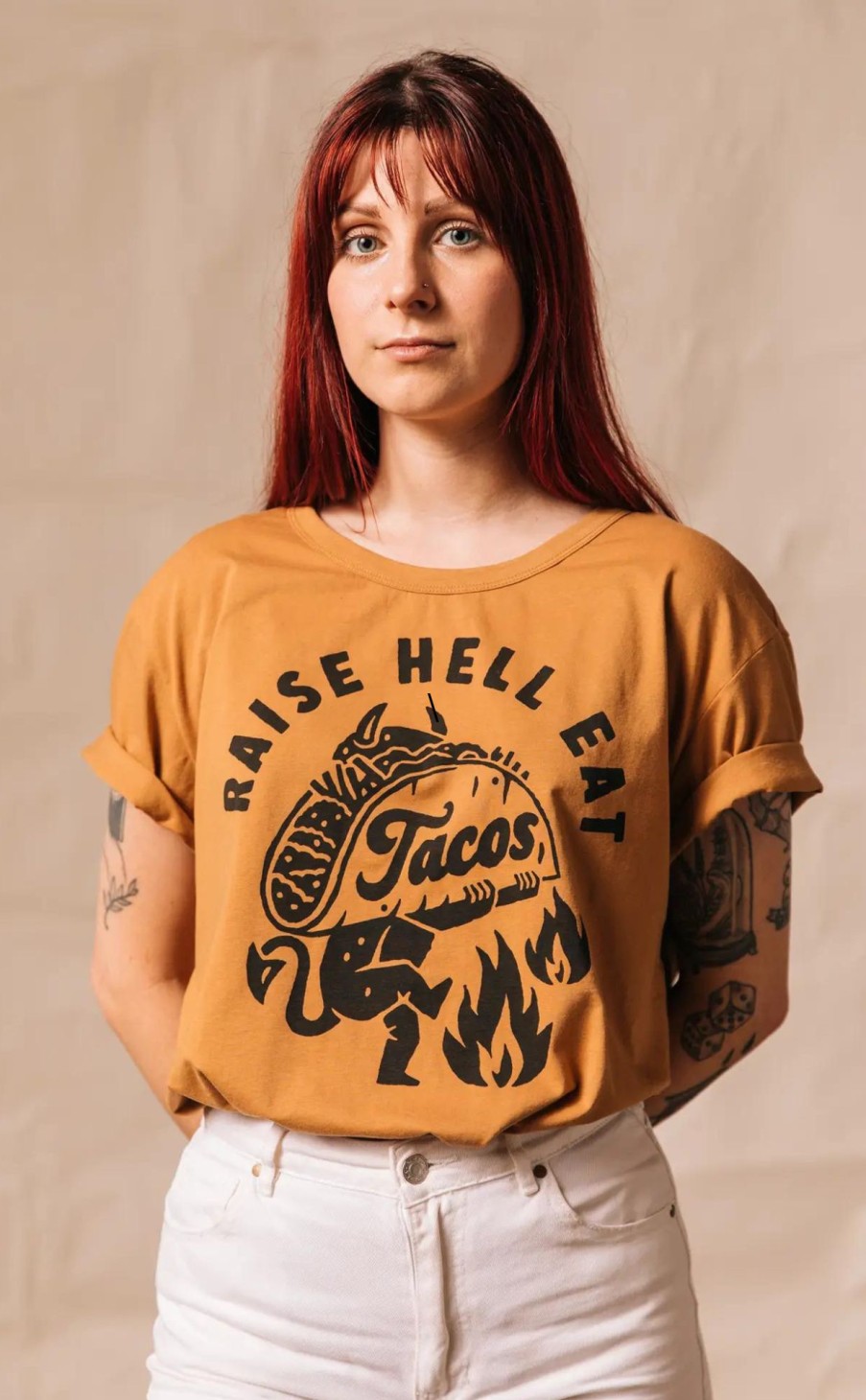 Clothing * | Raise Hell Eat Tacos Unisex Graphic Tee Lower Price