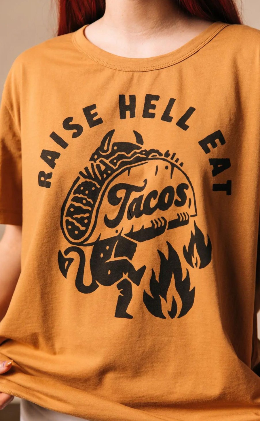 Clothing * | Raise Hell Eat Tacos Unisex Graphic Tee Lower Price