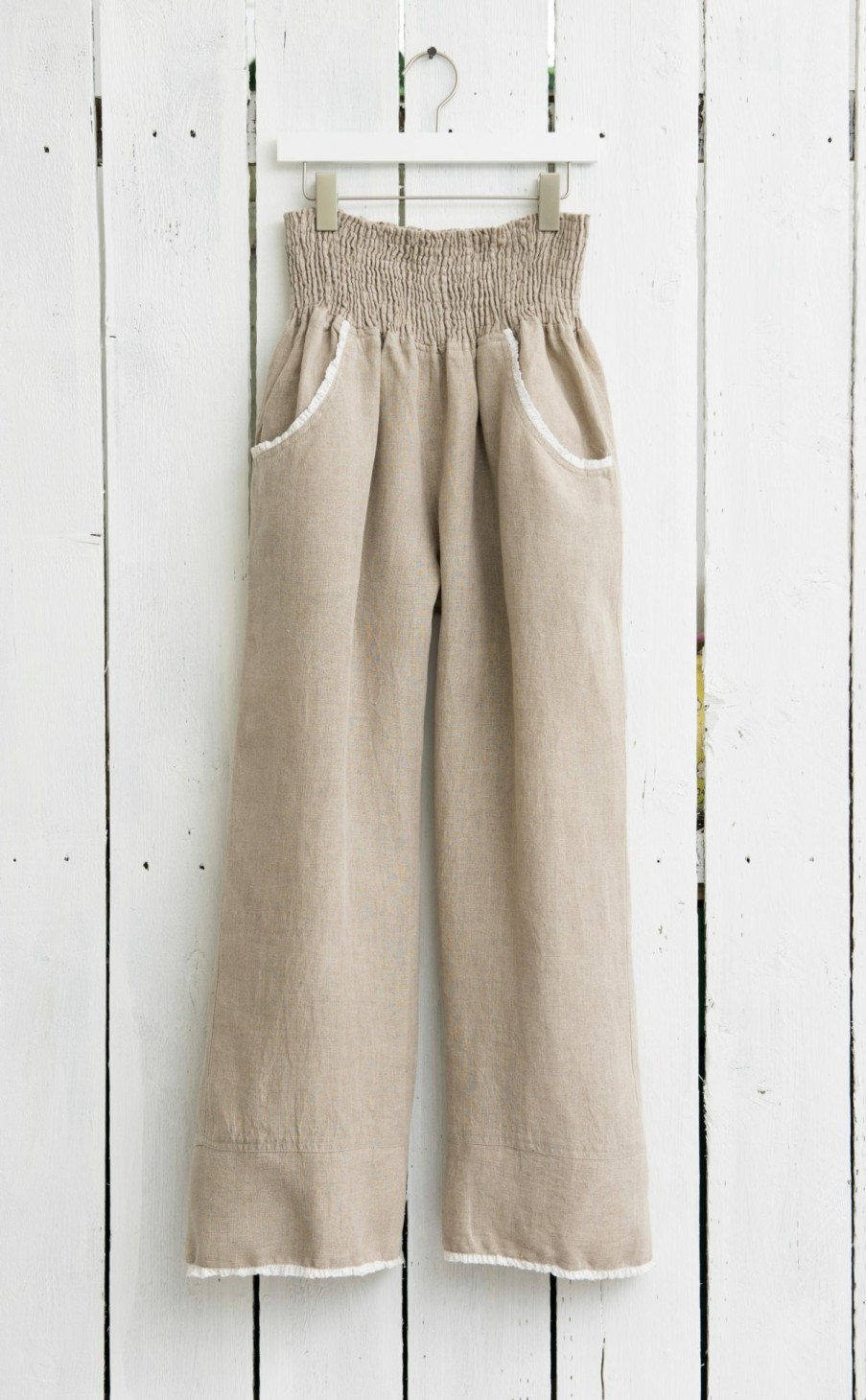 Clothing * | Linen Cropped Pants Best Quality