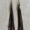 Accessories * | Coffee Leather Fringe Earring Best Price