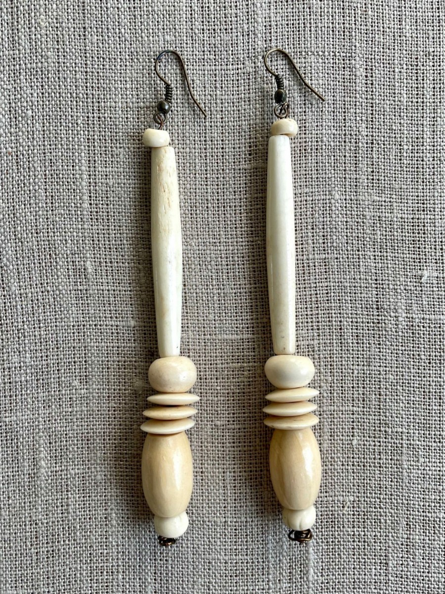 Accessories * | Natural Bone Pipestem Earring Online