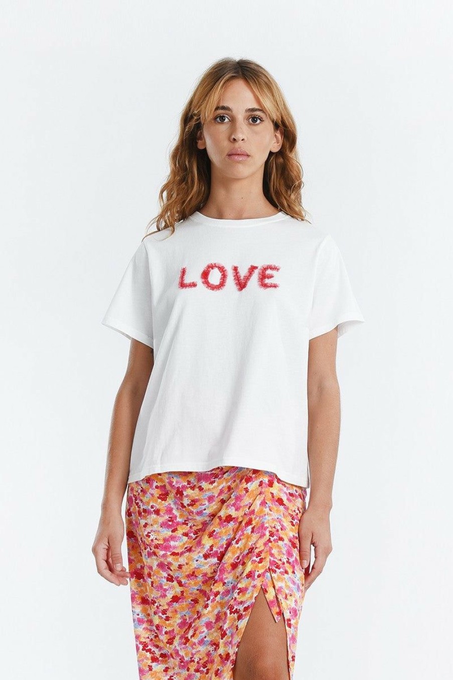 Clothing * | Tulle Ribbon Detail Love Graphic Tee Official