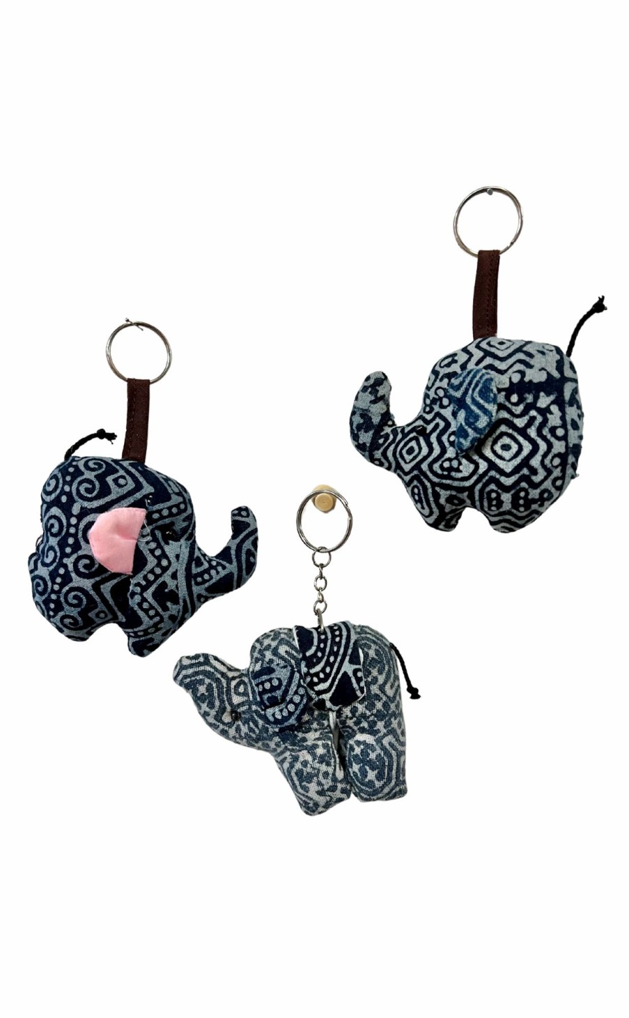 Accessories * | Indigo Hand Dyed Elephant Keychain Classical