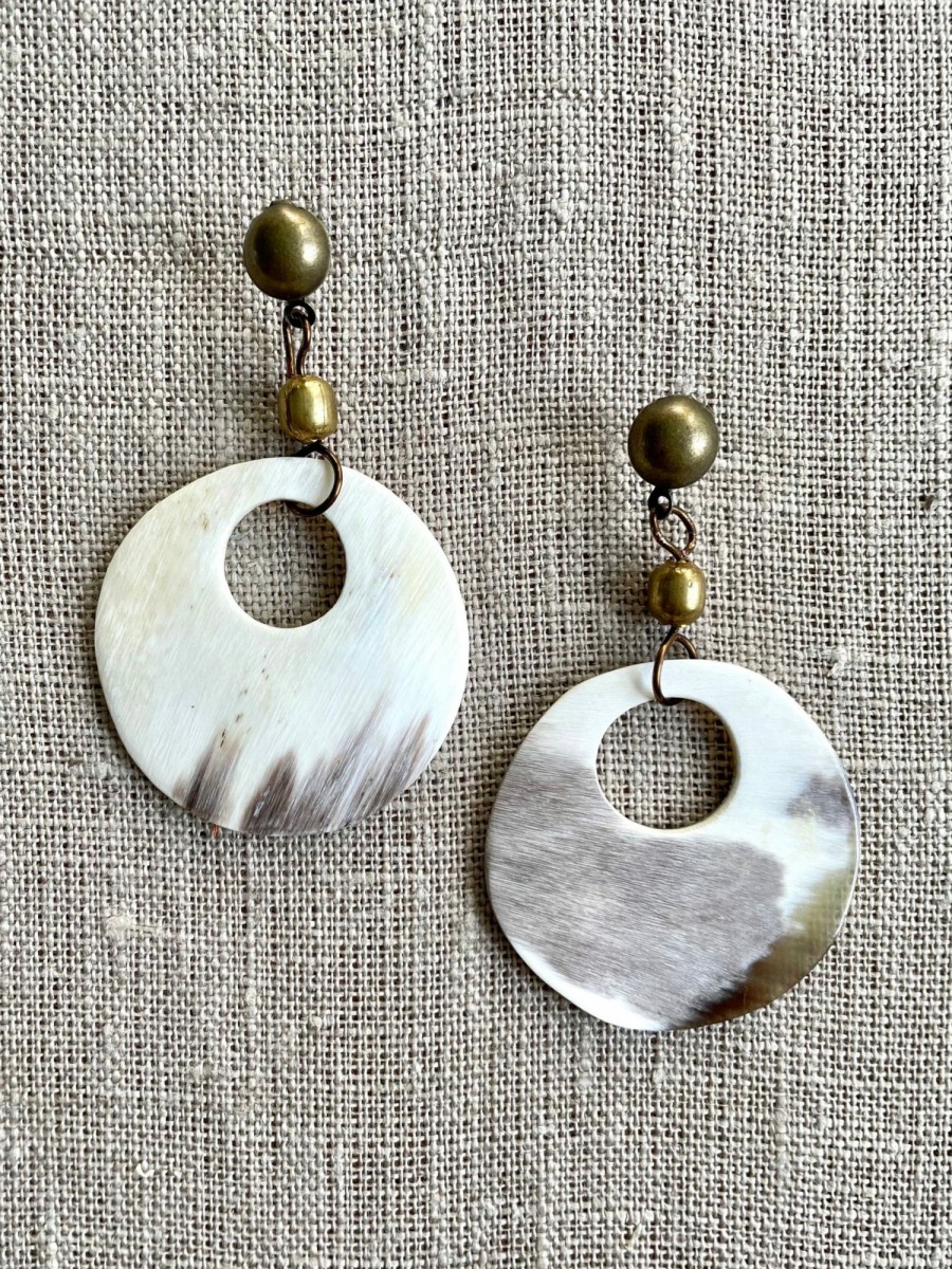 Accessories * | Natural Horn Organic Hoop Earring Sale