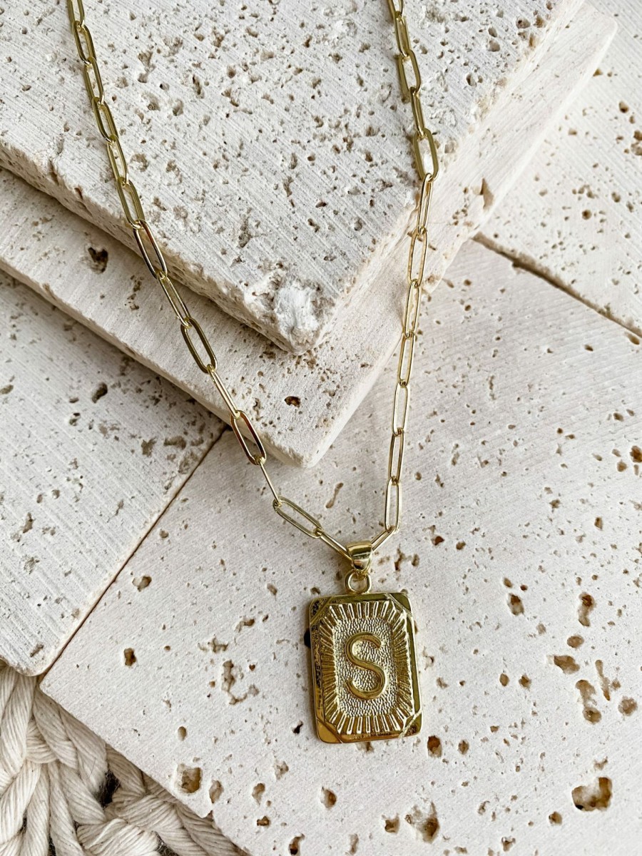 Accessories * | Gold Filled Initial Necklace Lower Price