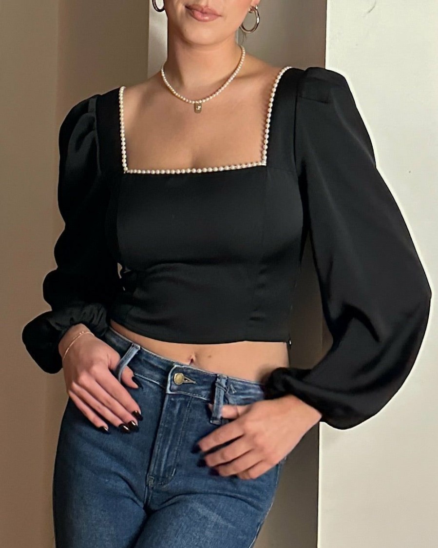 Clothing * | Pearl Winter Cropped Top Official