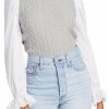 Clothing * | Quinn Cable Knit Mixed Media Top Promotion